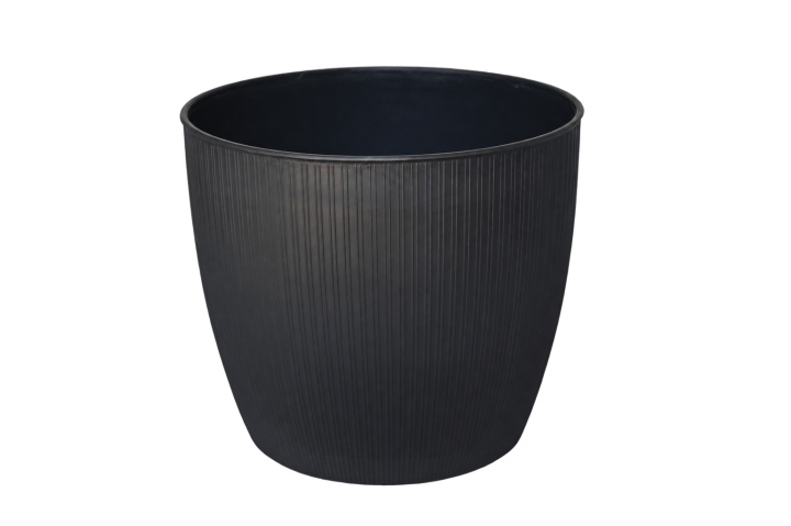 Maceta París con rayas - 22 cm, negro