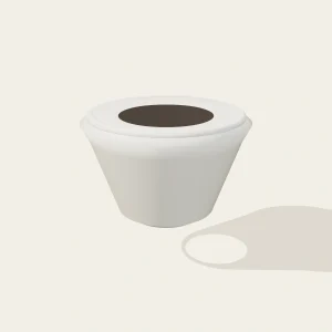 Maceta Plástica Rocío 21 cm. Color: Blanco - imagen 3D realista de maceta o accesorio en Vivero Los Cocos