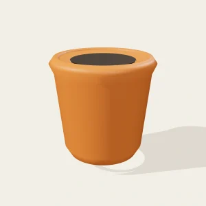 Maceta Rocío Naranja 15cm - Plástico Premium para Plantas - imagen 3D realista de maceta o accesorio en Vivero Los Cocos