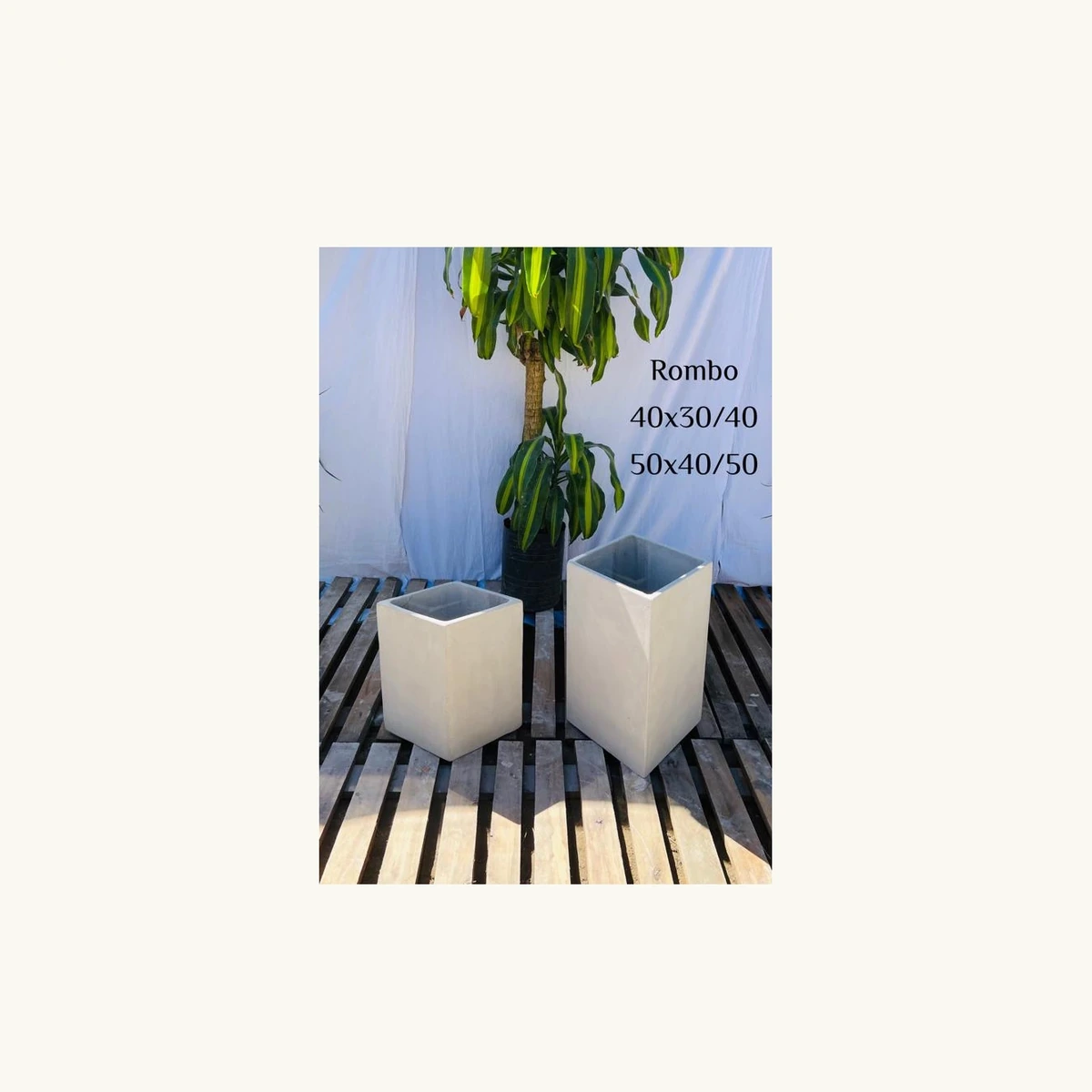 Maceta de cemento Rombo 50×40×50 cm — maceta de cemento en Vivero Los Cocos