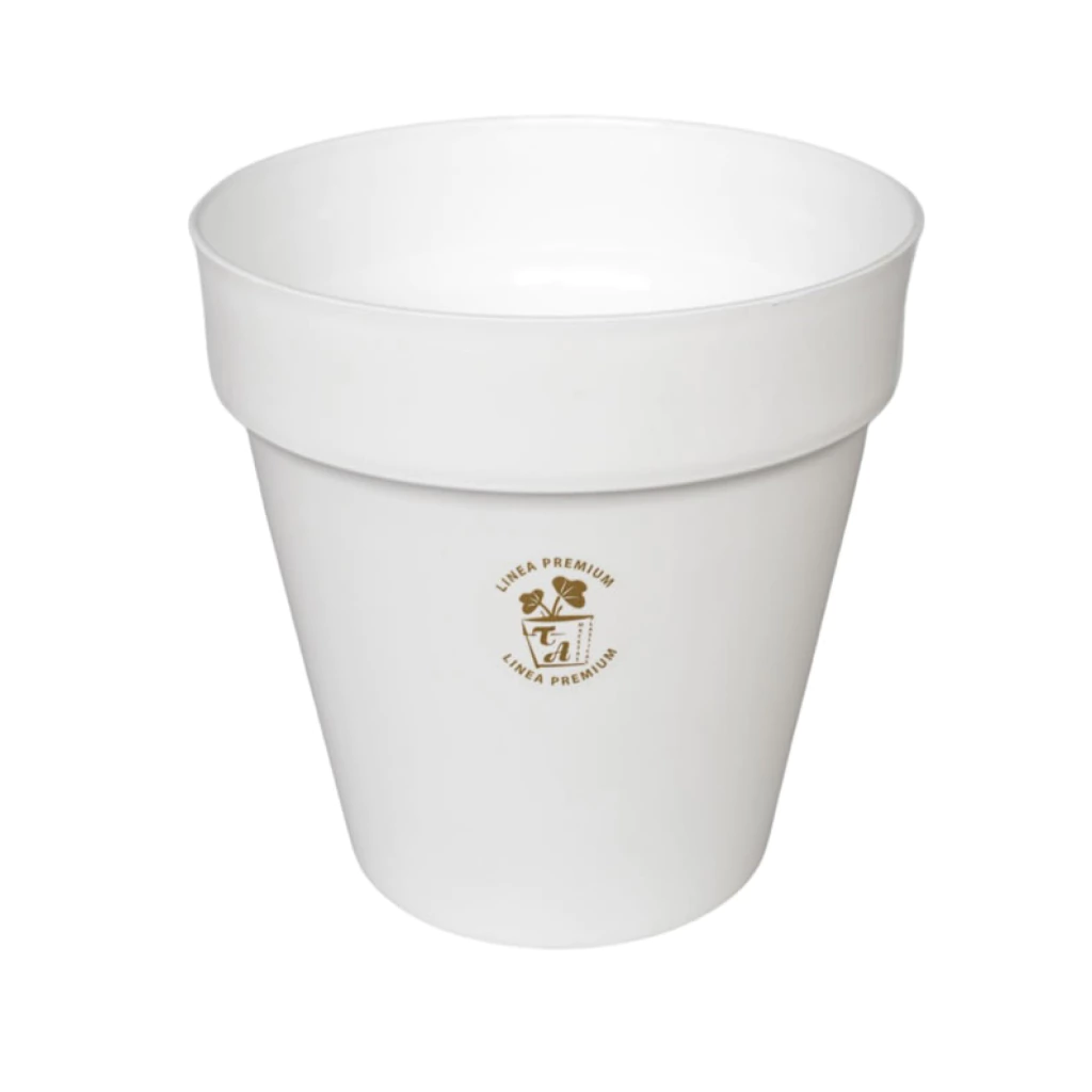 Maceta Plástica Rocío 12 cm. Color: Blanco en Vivero Los Cocos