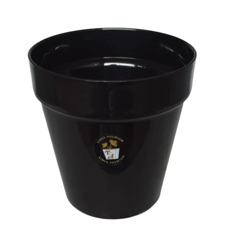 Maceta Plástica Redonda Premium 12 cm. Color: Negro