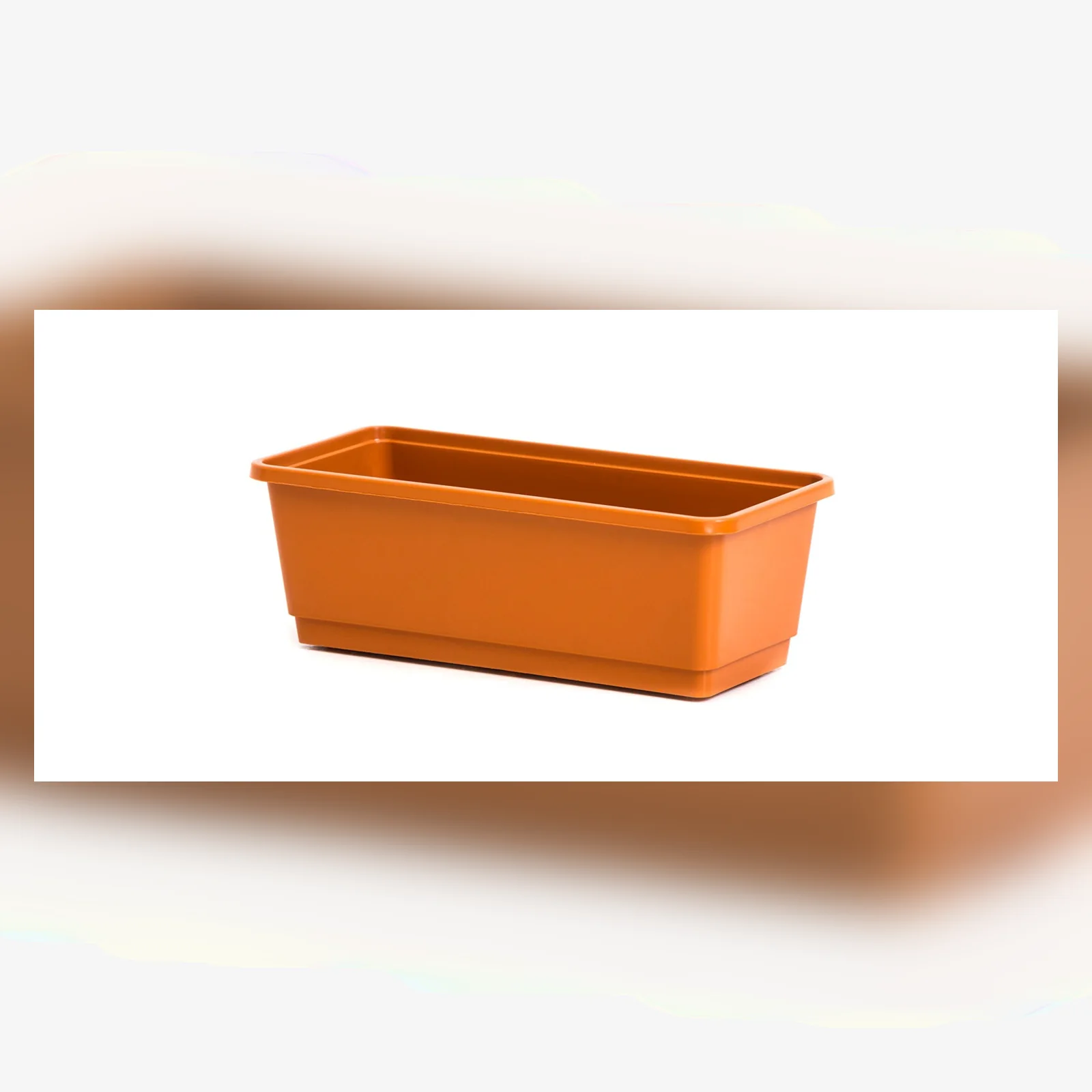 Jardinera Rocío rectangular en color terracota