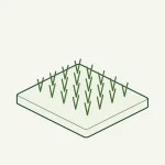 Ilustración isométrica de un sector de césped